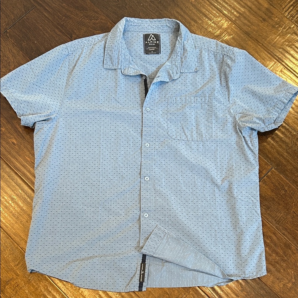 Alpine Design Light Blue Casual Button Down Shirt
